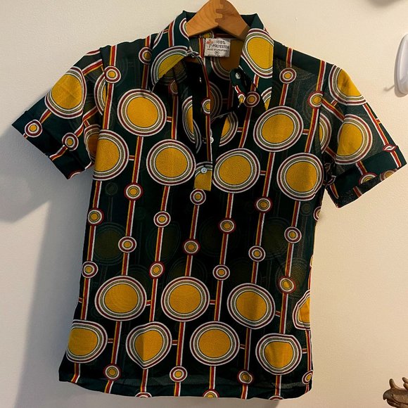 70s Preppy Vintage Top - SO CUTE! Size M - Picture 1 of 1